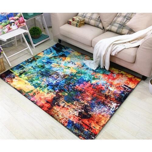 6mm Abstract Paint Graffiti Individual Carpet Colorful Vulnerable Dough Shirt Model House Cafe Soft Carpet Carpet Hand Wash