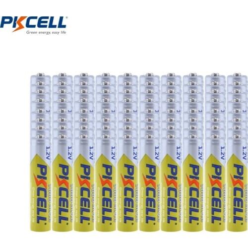 80PC PKCELL NIMH AAA Rechargeable Battery 1.2V Ni-MH AAA Battery 1000mA 3A Baterias Batteries for Camera Flashlights Toys