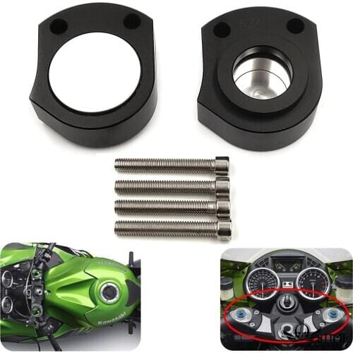 Aluminum Handlebar Riser Spacer Kit For KAWASAKI ZX-14R/ZZR1400 2006-2018 aftermarket motorcycle parts black
