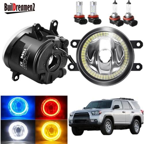 Angel Eye Fog Light Assembly For Toyota 4Runner 4 Runner 2010-2013 Car 20W Front Bumper Fog Light With Halo Ring DRL H11 12V