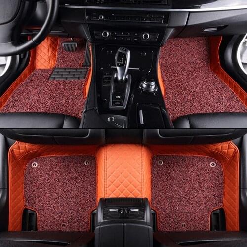 Custom car floor mats for Hummer H2 H3 2007 2008 2006 2009 Double foot mats for Hanteng X7 X5 X7