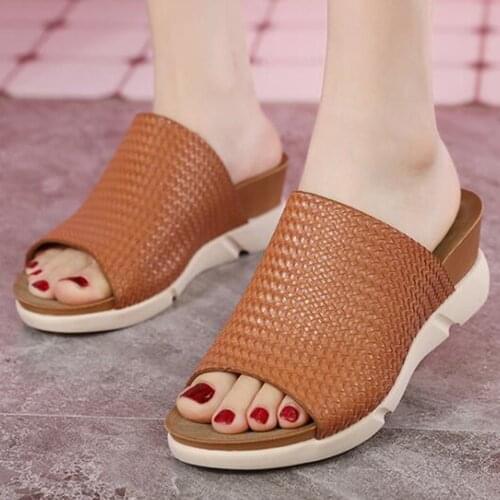 Wedge Non-slip Sandals Women Shoes Summer Fashion Platform Slippers Female Peep Toe Sandals Casual Female Flip Flops qq741