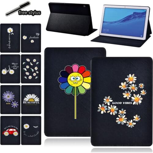 Tablets Case for Huawei MediaPad T5 10 10.1/T3 8/T3 10 9.6/MediaPad M5 Lite/M5 10.8 Inch Shockproof Leather Cover Case + Stylus