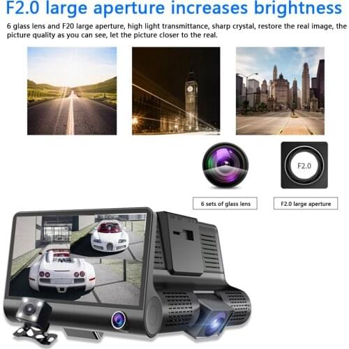 Dash Cam Car DVR Video Recorder Wireless Night Version Driving Recorder Dual Lens Wide Angle Dash Cam with Rea View Camera NEW