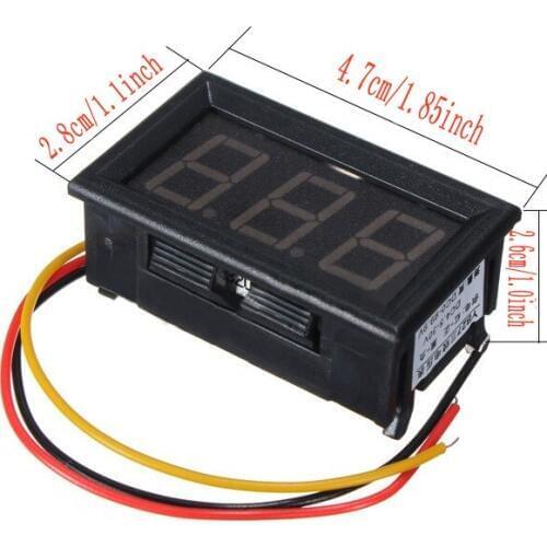 DC 0-99V 3 Wire LED Digital Display Panel Volt Meter Voltmeter - Green