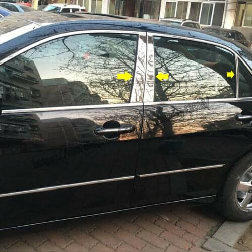 For 1998-2002 Honda Accord Stainless Steel Chrome Door Pillar Posts Covers Trim 6pcs