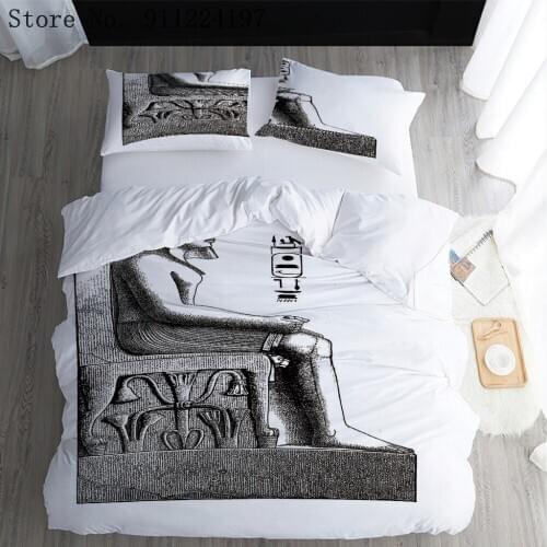 Home Textile Duvet Cover Sets Grey And White Bedding Set 3D Printing Luxury 2/3pcs Quilt Cover Single Double Queen King Size