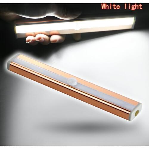 Newest 1 PC Rose Gold 10LED PIR Infrared Motion Detector Wireless Sensor Closet Cabinet Bar Light Sirectly Pasted Dropshipping