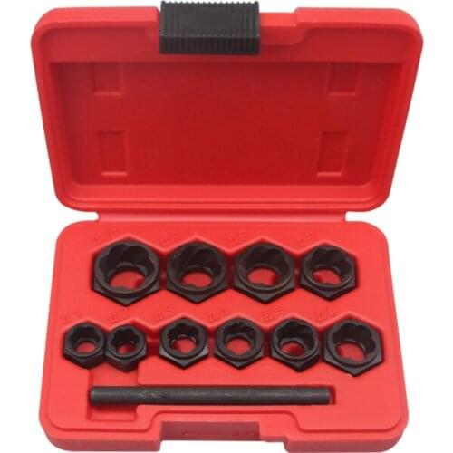 10 pieces Damaged Lug Nut Lock Remover Twist Socket Set Car Wheel Nut Socket Screw Extractor Tool