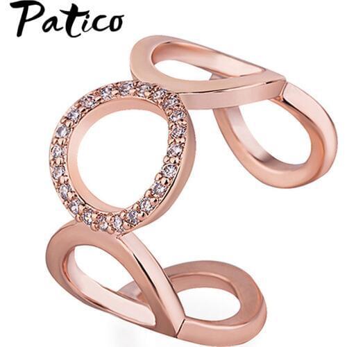 Korean 925 Sterling Silver Cubic Zirconia Rings For Women Opening Knuckle Finger Ring Wedding Party Jewelry