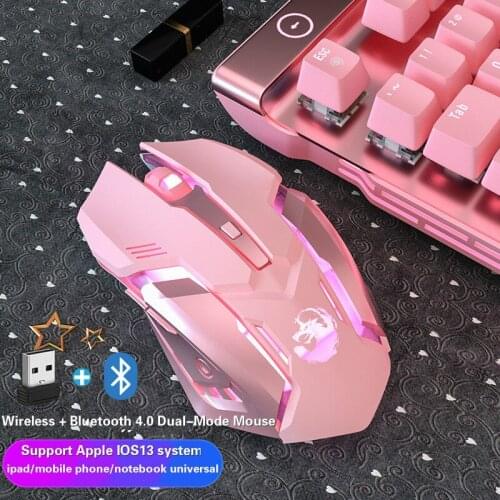Computer Mouse Bluetooth 4.0+ 2.4Ghz Wireless Dual Mode 2 In 1 Mouse 2400DPI Ergonomic Portable Optical Mice for PC/Laptop