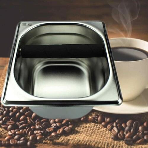 Stainless Steel Espresso Coffee Knock Box Container Coffee Grounds Container Coffee Bucket for Barista