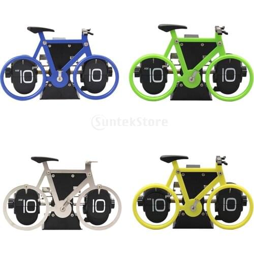 Creative Flip Clock Bicycle Shaped Clock Table Alarm Travel Clock Home Decorative