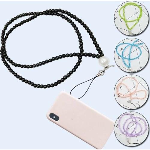 Fashion Pearl Mobile Phone Straps Lanyard Accessories Neck Strap Keychains Charms Keyring Buckle Rope Universal Lanyard Rope