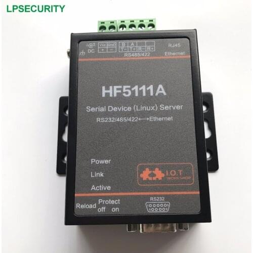 Industrial HF5111A Serial RS232 RS422 RS485 RS485 to Linux Serial Server Ethernet Converter Module Support TCP/IP/Telnet/Modbus