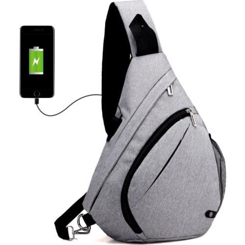 Summer new mens nylon cloth chest bag large capacity personalized leisure One Shoulder Messenger Bag Large