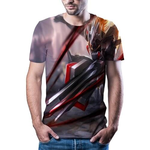 New T-shirt mens high-quality mens T-shirt anime short-sleeved 3D character printing mens T-shirt fashion cool T-shirt men