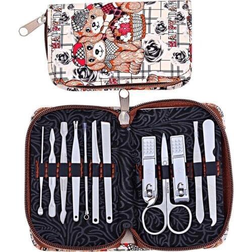 New 12pcs Cartoon Nail Clipper Set Phoenix Lined Cute Bear Nail Clipper Manicure Tools Set Nails Clipper Scissors Tweezer Knife