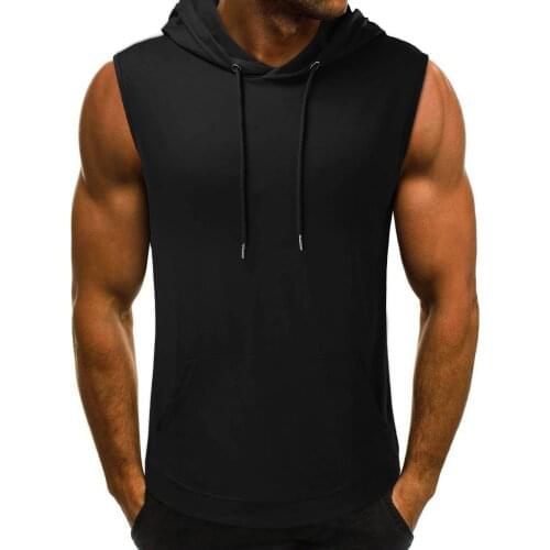 Gyms Clothing Mens Bodybuilding Hooded Tank Top Sleeveless Vest Sweatshirt Fitness Workout Sportswear Summer Tops Male 3