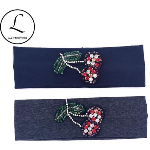 Casual Summer Cherry diamonds Headbands Turban For Girls Baby Kids Childs Thin Cotton Hairbands Headwear Sport School Head bands