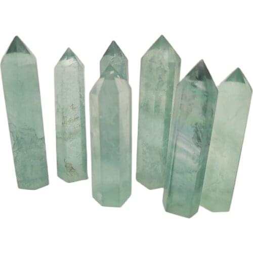 Natural Fluorspar Crystal Ornament Hexagonal Point Home Decoration Office For spirit Healing Energy Stone Mineral