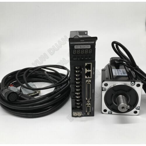 750W AC Servo Motor Drive with brake NEMA32 80mm 220V 2.4Nm 3000r/min Modbus RS485 Replace Delta for CNC