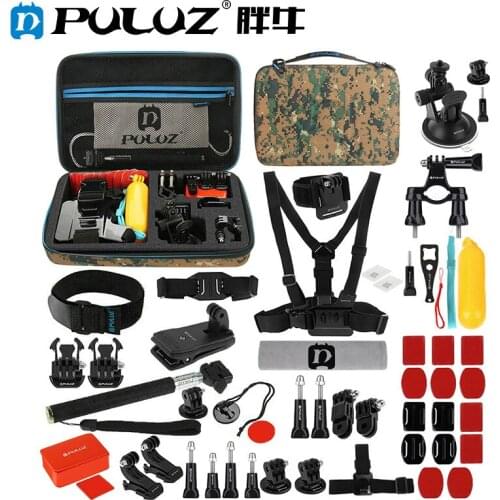 PULUZ 53-in-1 Kit Soportes Camera Accessories for GoPro Comprehensive Combination Set Camouflage Box