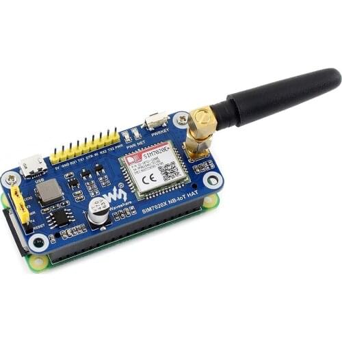 Waveshare NB-IoT HAT for Raspberry Pi Based on SIM7020E B1/B3/B5/B8/B20/B28 Bands supports LWM2M/COAP/MQTT, etc