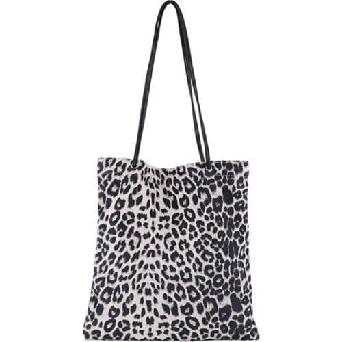 6PCS / LOT Leopard Print Shoulder Bag Corduroy Vintage Fashion Tote Hand Bags Women Ladies Casual Shopping Handbags Purse