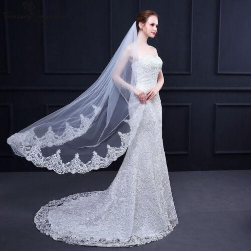 Wedding Accessories Bridal Veils With Comb One Layer 1.5 Meters Bride Veils White Ivory Wedding Veils Lace