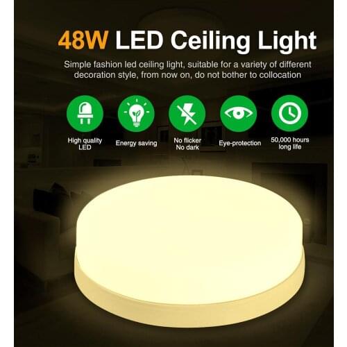 LED Ceiling Light Showing Installation Round Disc Plate Lamp Heat-Dissapation Anti-glare Eye Protection for Living Room Study #L