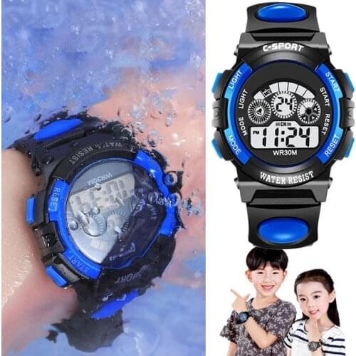 Luminous Waterproof Watches for Children Students Dial Electronic Watch Multi-function Wrist Watch for Boys and Girls