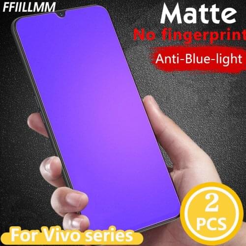 2Pcs/lot Anti blue Light Tempered Glass For Vivo Y 52 51 31 20 12 11 9 s Matte Screen Protectors For Vivo Y 91 90 89 72 51 50 30