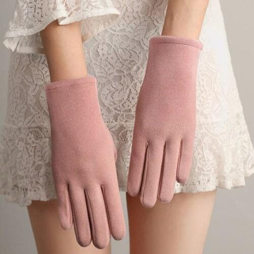 Womans Winter Plus Velvet Thicken Full Finger Warm Gloves For Sports Cycling Outdoor Cold Touch Screen Driving Mittens R61