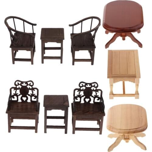 1:6th Scale Dollhouse Wooden End Table Coffee Table Living Room Furniture