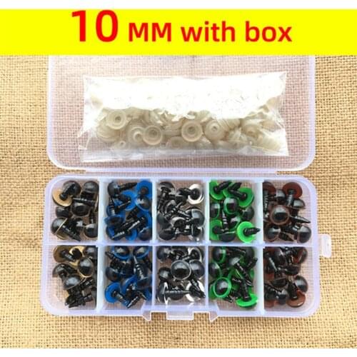 100PCS 8mm 10mm 12mm Mix Color Plastic Animal Safety Eyes For Toys Teddy Bear Stuffed For Dolls Craft Amigurumi Accessories Box
