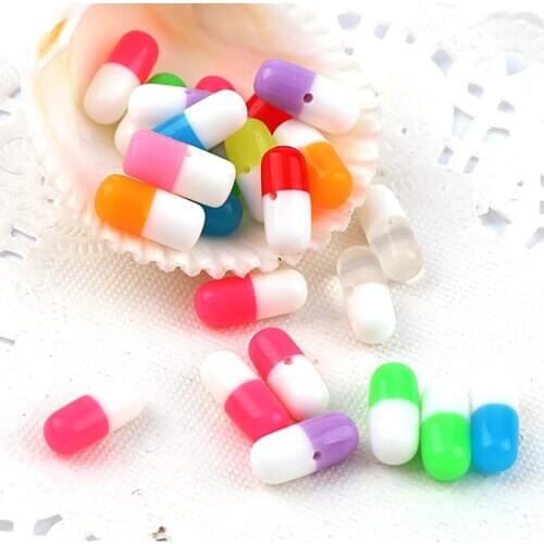 100pcs simulation resin cold medicine pills candy-shaped childrens toy accessories diy mobile phone shell jewelry accessories