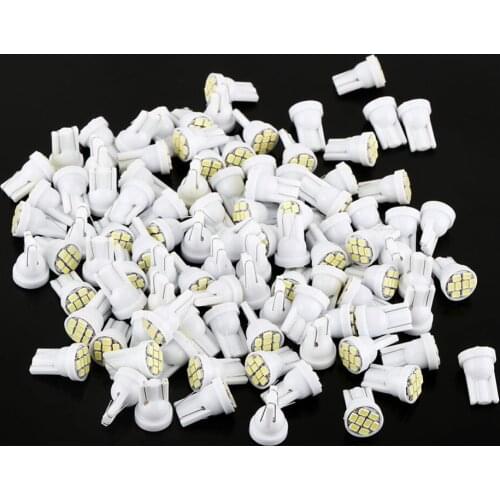100Pcs/lot Car Interior Light Bulbs Auto Indicator Lamp Auto Light T10 8 SMD 1206 LED White LED Auto Accessories