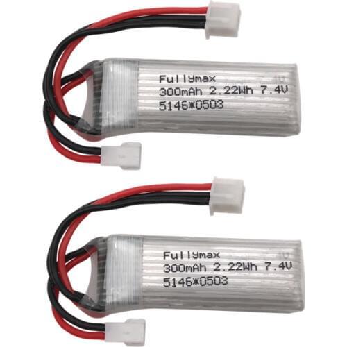 2pcs/ 7.4V 300mAh 30c Li-Po Battery For WLtoys F959 Airplane Spare Parts XK DHC-2 A600 RC Airplane wholesale