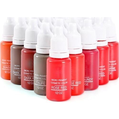 23colorPermanent Makeup Micro Pigment Cosmetic encre tatouage black Tattoo Ink Permanent Eyebrow Eyeliner Lip Tattooing Supplies
