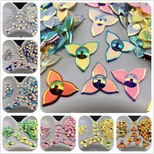 30g 15x19mm three petals flower Loose Sequins Glitter Paillettes For Kids DIY,Craft Make, Wedding Decoration confetti Wholesale