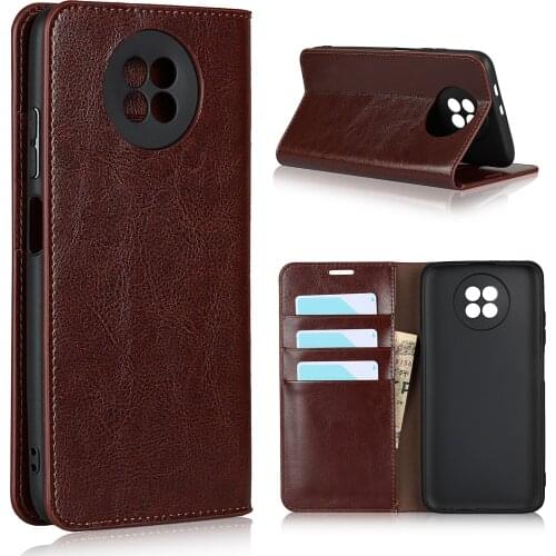 Natural Genuine Leather Skin Flip Wallet Book Phone Case Cover On For Xiaomi Redmi Note 9T Redmi9T Note9T 9 T 4 64/128 GB Global