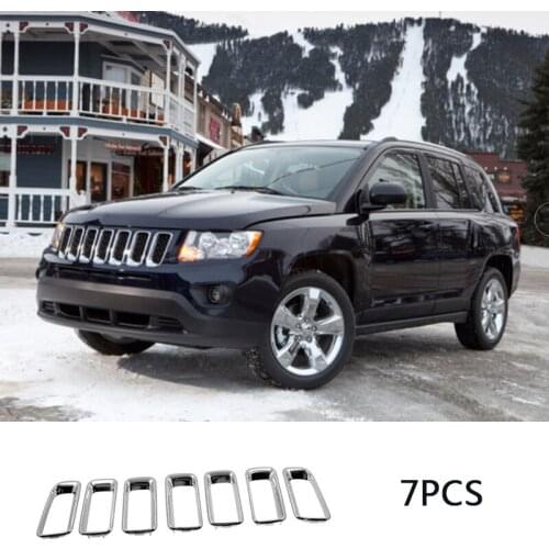 7pcs Grille Trim Grill Chrome For Jeep Compass 2011-2016 CH1210111 68109865AA