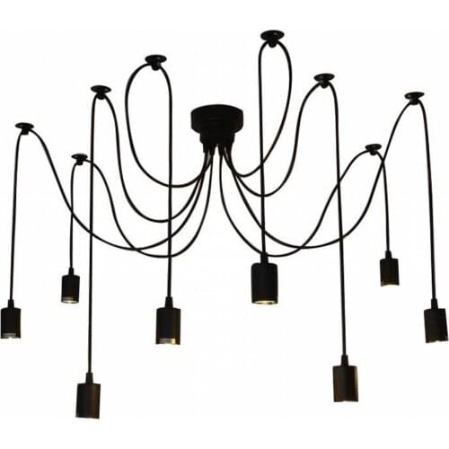 8 Arms Antique Classic Ajustable DIY Ceiling Spider Lamp Light E27 Retro Chandelier Pendant Dining Hall Bedroom Hotel
