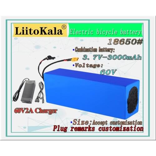 LiitoKala E-bike battery 60V 20ah 25ah 30ah 15ah 12ah li-ion battery pack bike conversion kit bafang BMS High power protection