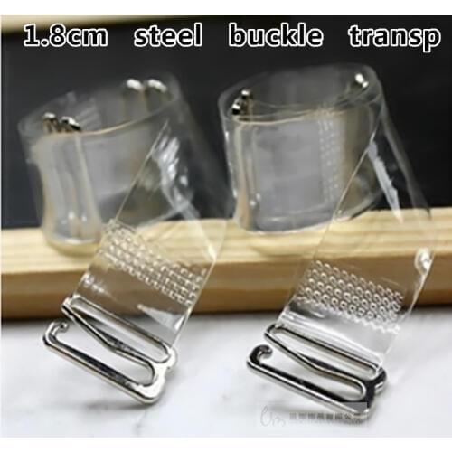 2 Pair 1.8cm metal bra straps Stainless steel Womens transparent silicone bra straps baldric adjustable Accessorie 1 Pair