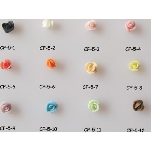 CF5 3D 30pcs/bag Handmade Ceramic 4MM 12 Colors Mini Flower Shape Nail Art Decoration Outlooking