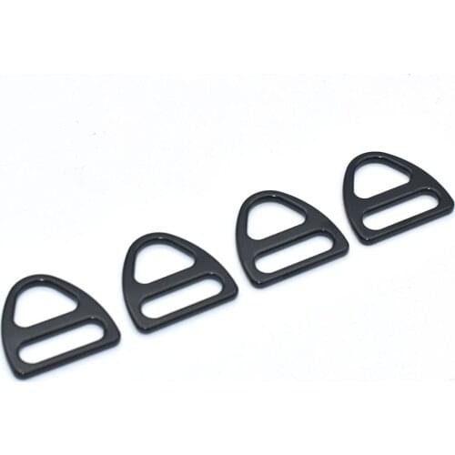 Black D Buckle Adjuster Slide Buckle 20mm Purse Backpack Buckles Strap Belt Buckles for Handbag Webbing Hardware Leather Collar