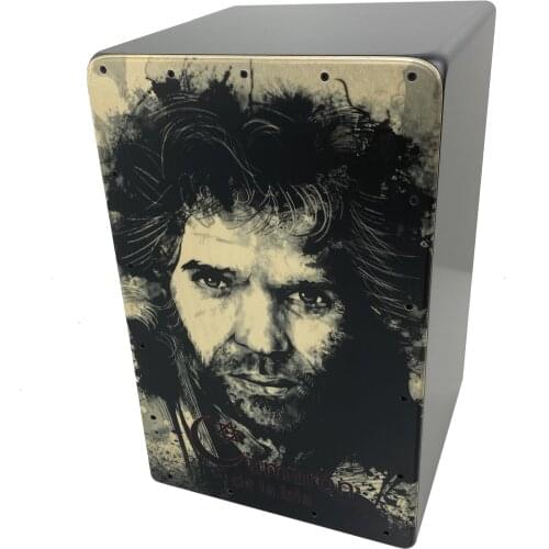 Cajon Flamenco Camaron black and white with backpack case included. Box flamenco. Transport cover included. Flamenco dress box