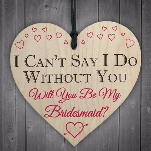 Wooden Heart-shaped Wood Craft I can't say i do without you plaque sign Special Christmas Home DIY Tree Decoration Small Pendant